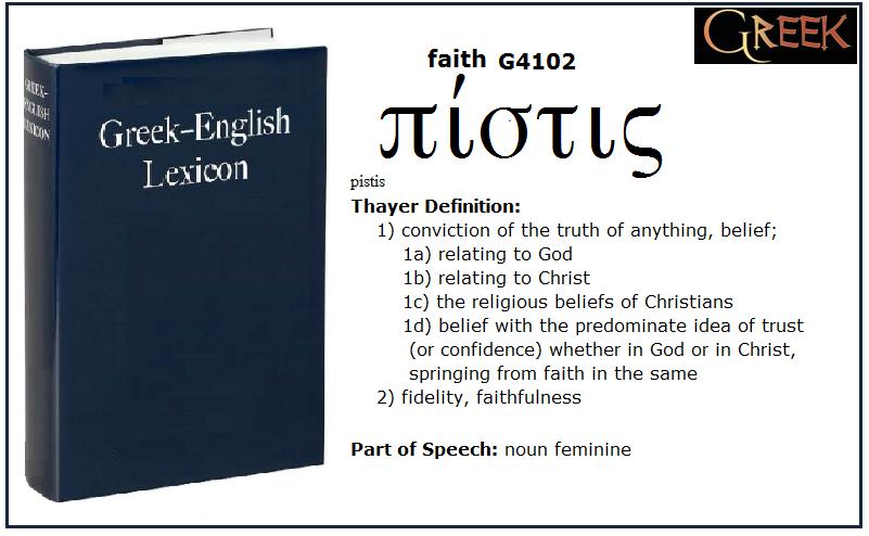 pistis:  'the faith' identified in the Bible