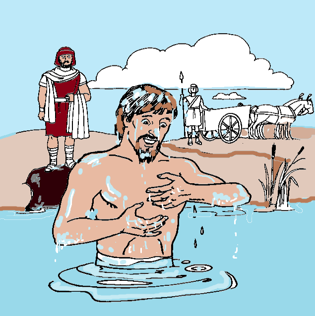 picture of Naaman's baptism.