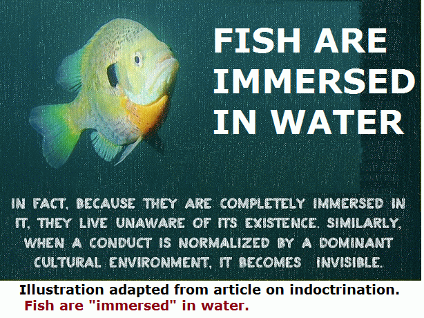 baptism is immersed like a fish in water; illustrated