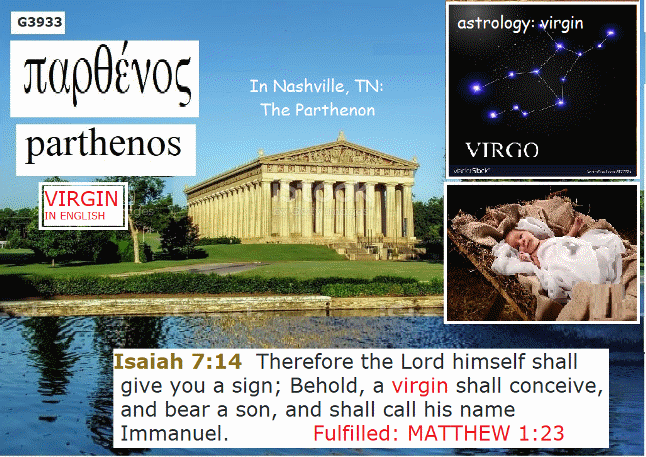 Greek for virgin: parthenos