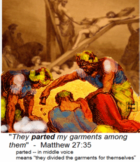 they parted my garments among them; Matt. 27:35
