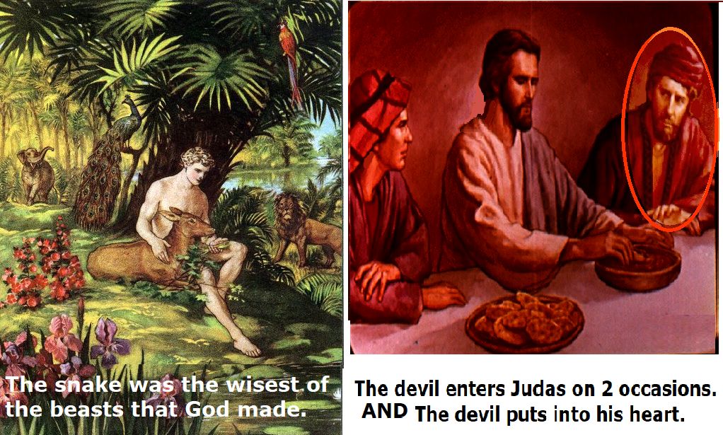 animals in the garden and Judas ready to sup